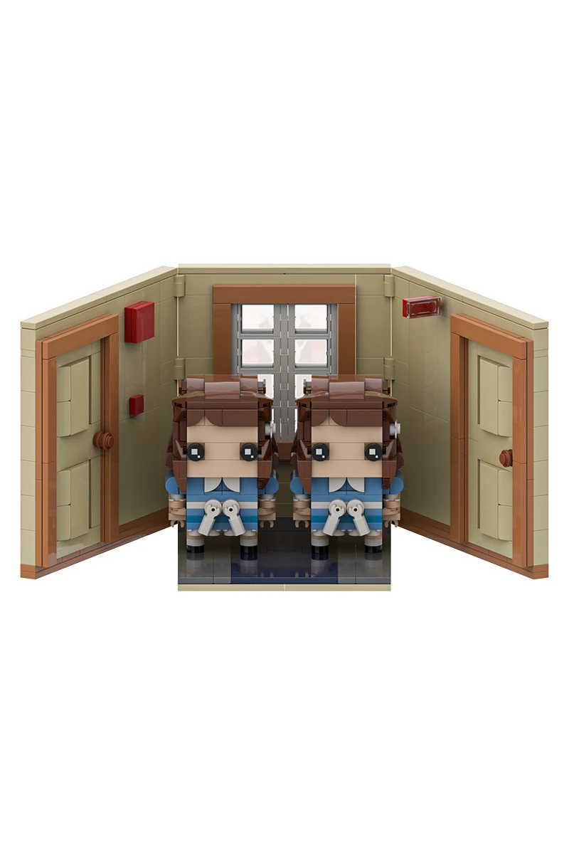 

MOC Horror Movie The Shining Twin Figure BrickheadZ Building Blocks Horror Twin Girls Doll Bricks Model Assembly Toys Kids Gifts