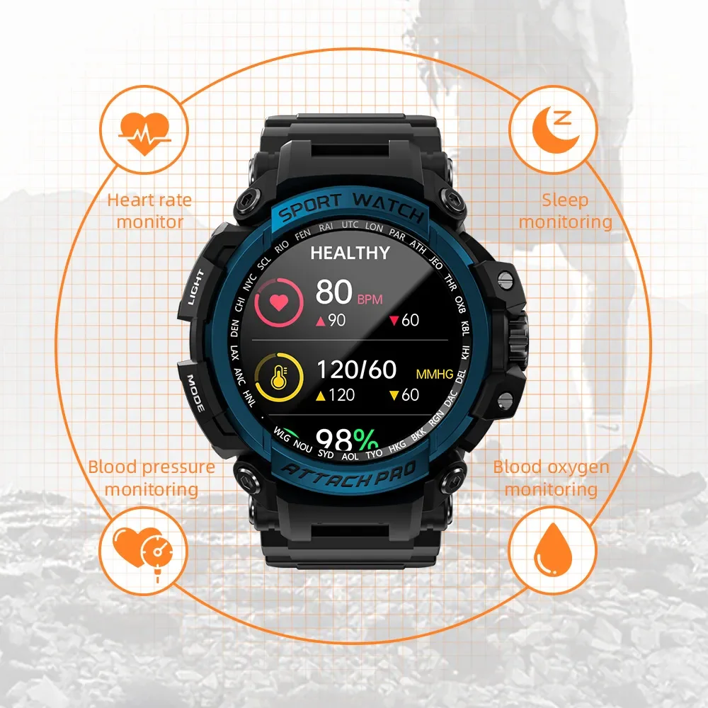 2023 New LOKMAT Sport Smart Watch Men Fitness Tracker 50M Waterproof Smartwatches Touch Screen Heart Rate Monitor For Android