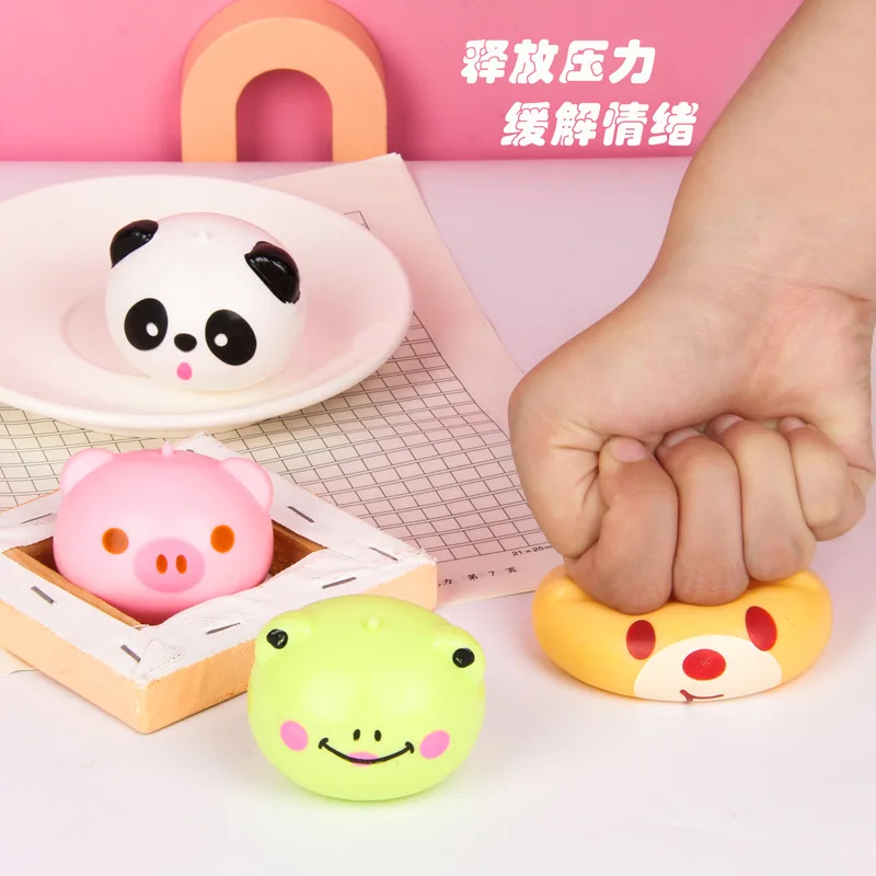 New Kids Bread Colored Panda animals Pinching Joy Cute Cartoon Release Ball Slow Rebound Flour Stress Relief Toy Adult Gift