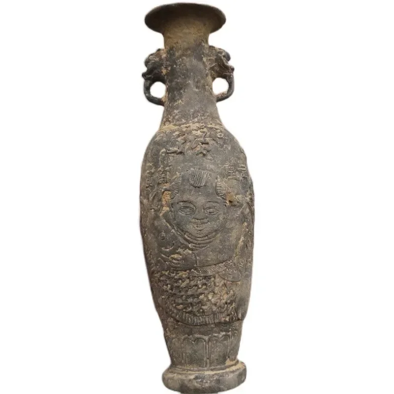 Bronze Collection Vase Carved Fish Decoration Zhenzhai Decoration