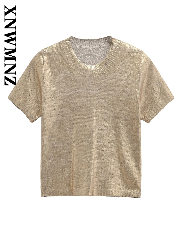 XNWMNZ-Pull à Manches sulfet Col Rond pour Femme, Pull Décontracté, Mode Féminine, Solide, Document, Tricot, Fil à Vis, T-shirt, Haut, Automne, Nouveau, 2024