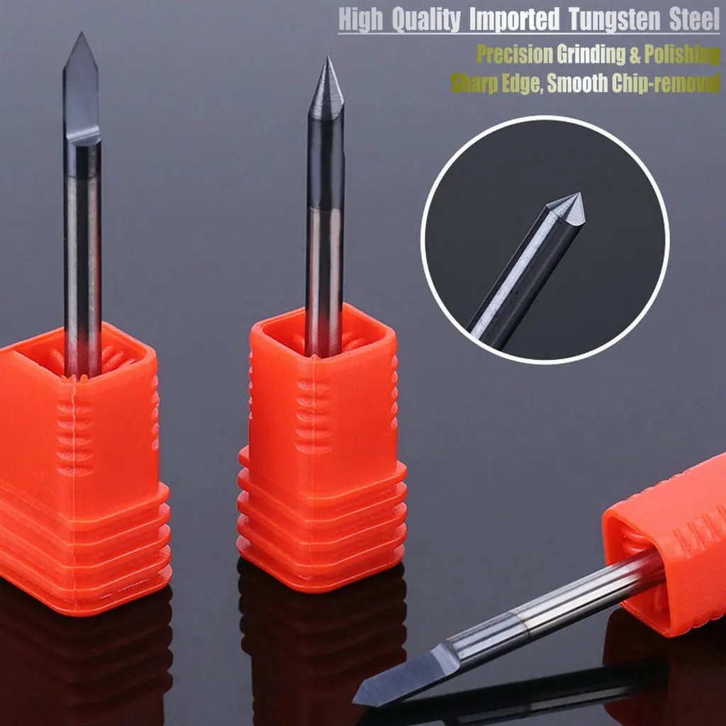 3.175mm V-Carving frez do drewna narzędzie do grawerowania CNC frezy do obróbki drewna węglik wolframu akrylowy frez do cięcia końcowego