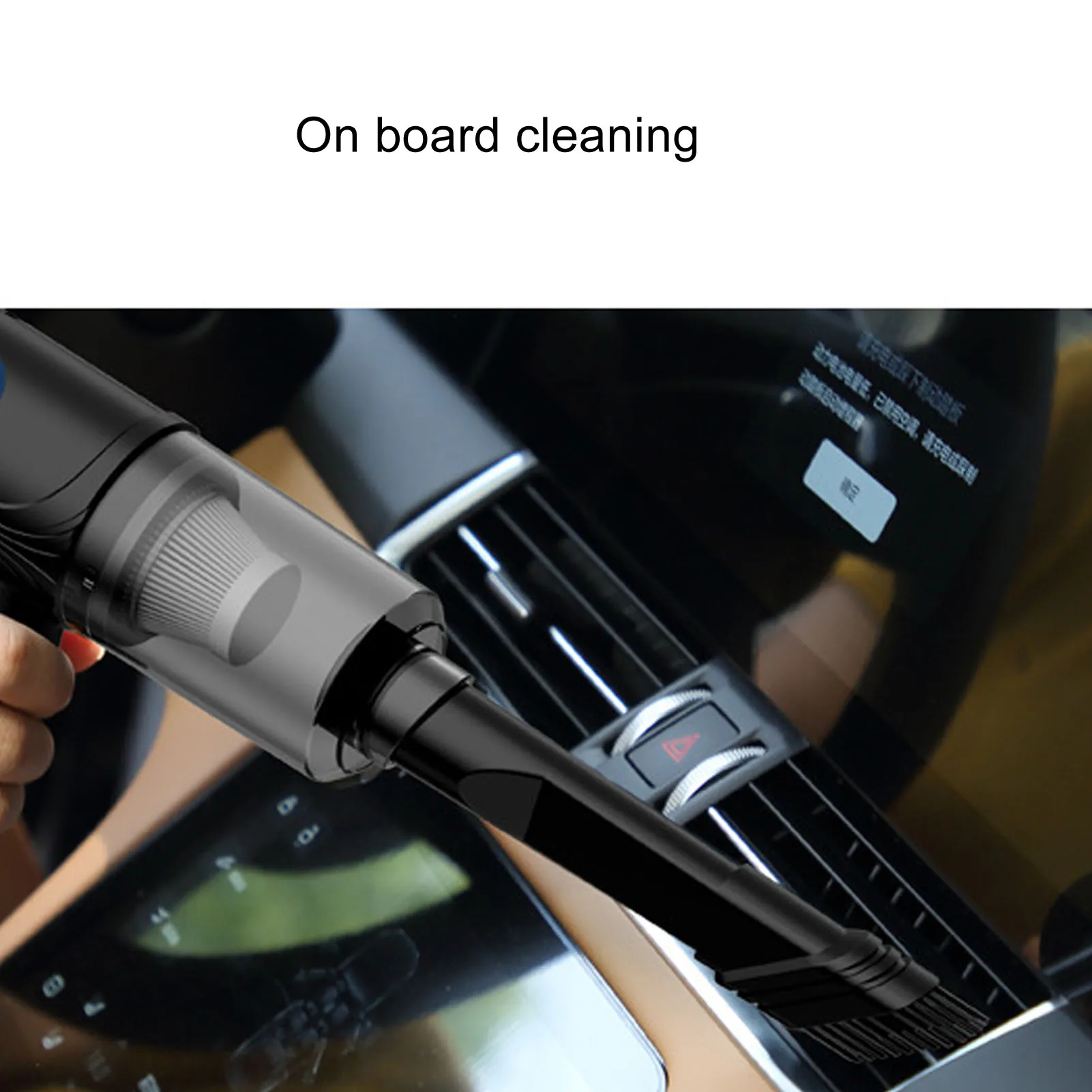 Car Vacuum Cleaner 360° Cleaning Washable Filter Screen Portable Handheld Vacuum Cleaner Inflator 12V Black