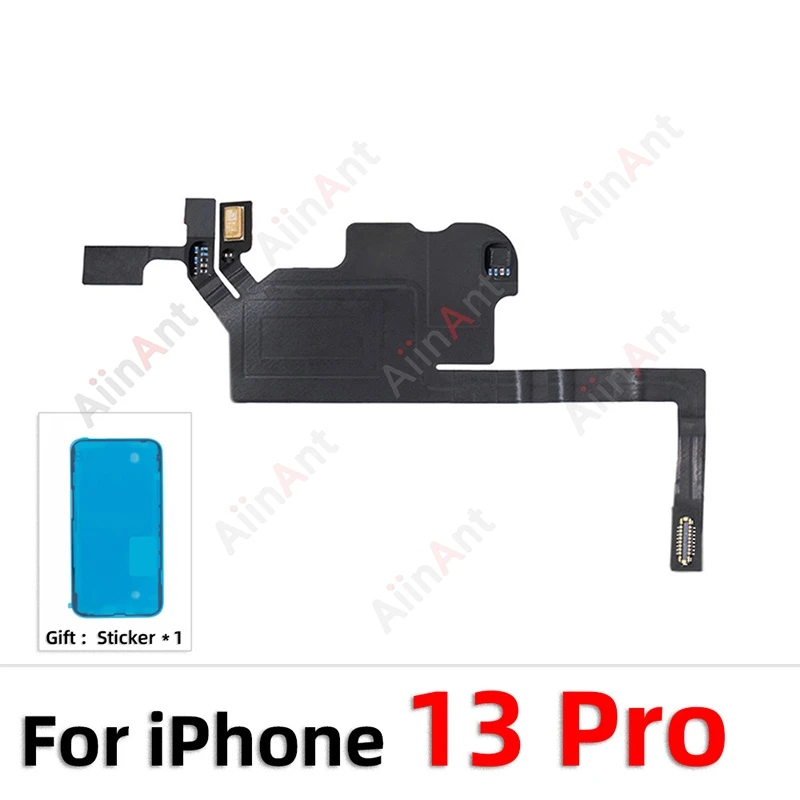 Phone Top Sound Ear Earpiece Speaker Proximity Light Sensor Flex Cable For iPhone 12 13 14 15 Pro Max Plus with Sticker