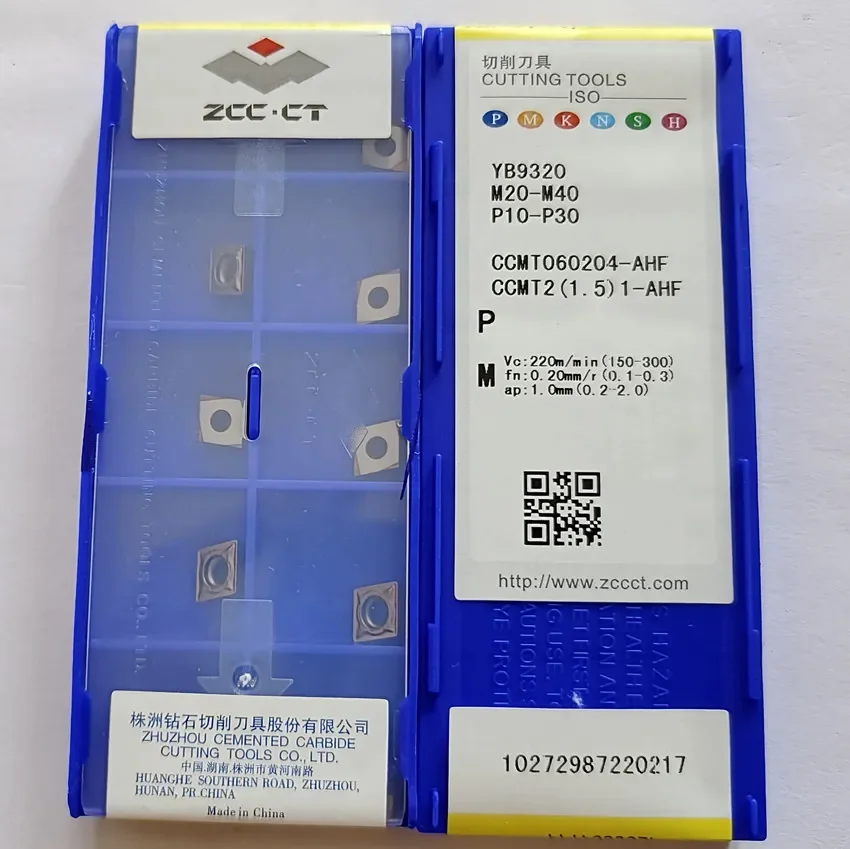 ZCC.CT CCMT060204-AHF YB9320/CCMT060208-AHF YB9320/CCMT09T304-AHF YB9320/CCMT09T308-AHF YB9320 insertos de carburo CNC 10 unids/caja