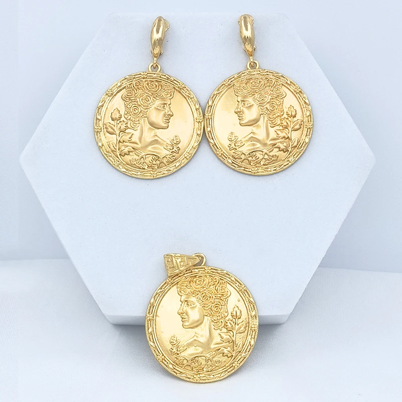 

Итальянский комплект ювелирных изделий, позолоченные, последние серьги, подвески, наборы для женщин, высококачественные медные вечерние свадебные украшения, роскошные подарки