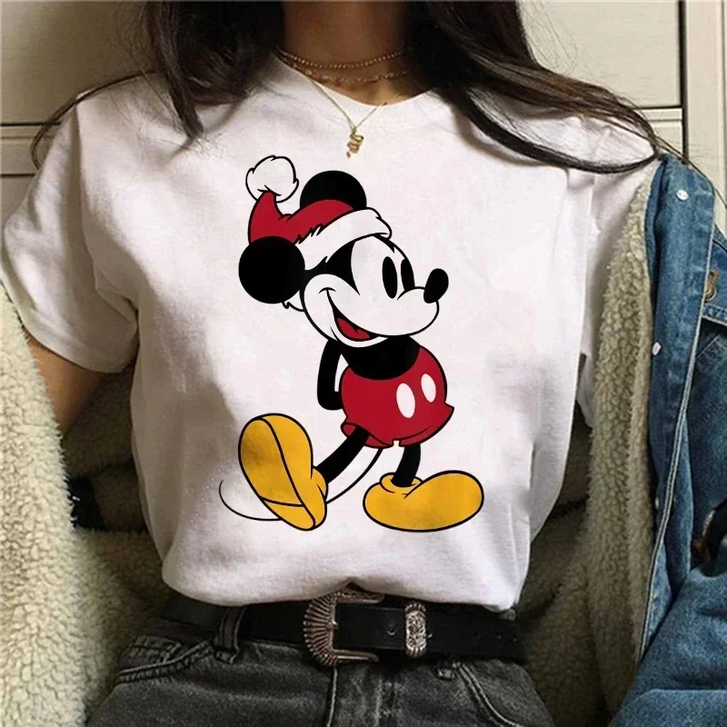 

Kawaii Summer New Hip Hop Disney Cotton T-shirt Minnie Mickey Mouse Anime Cartoon Fashion Casual Retro Women's Top T-shirt