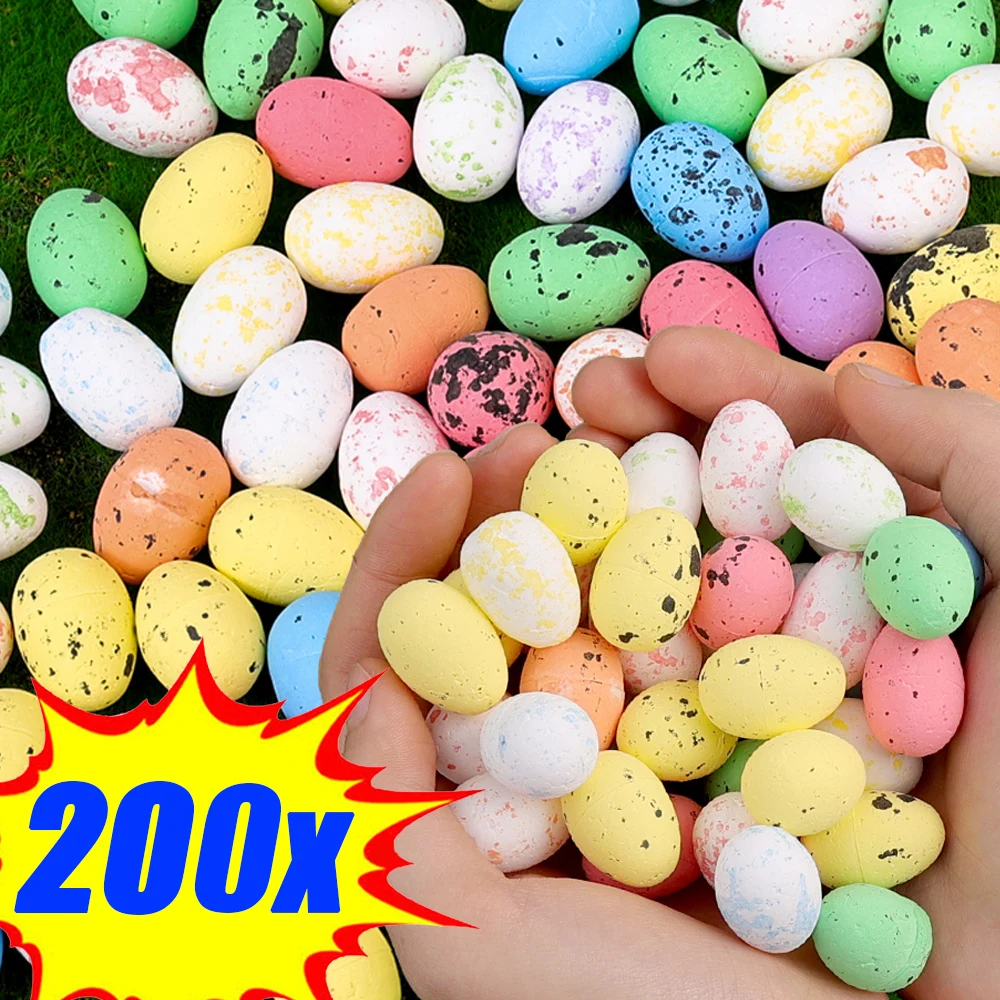 200/50pcs Easter Mini Spot Foam Egg Colorful Foam Eggs DIY Garland Accessories Festive Party Decoration Easter Basket Stuffer