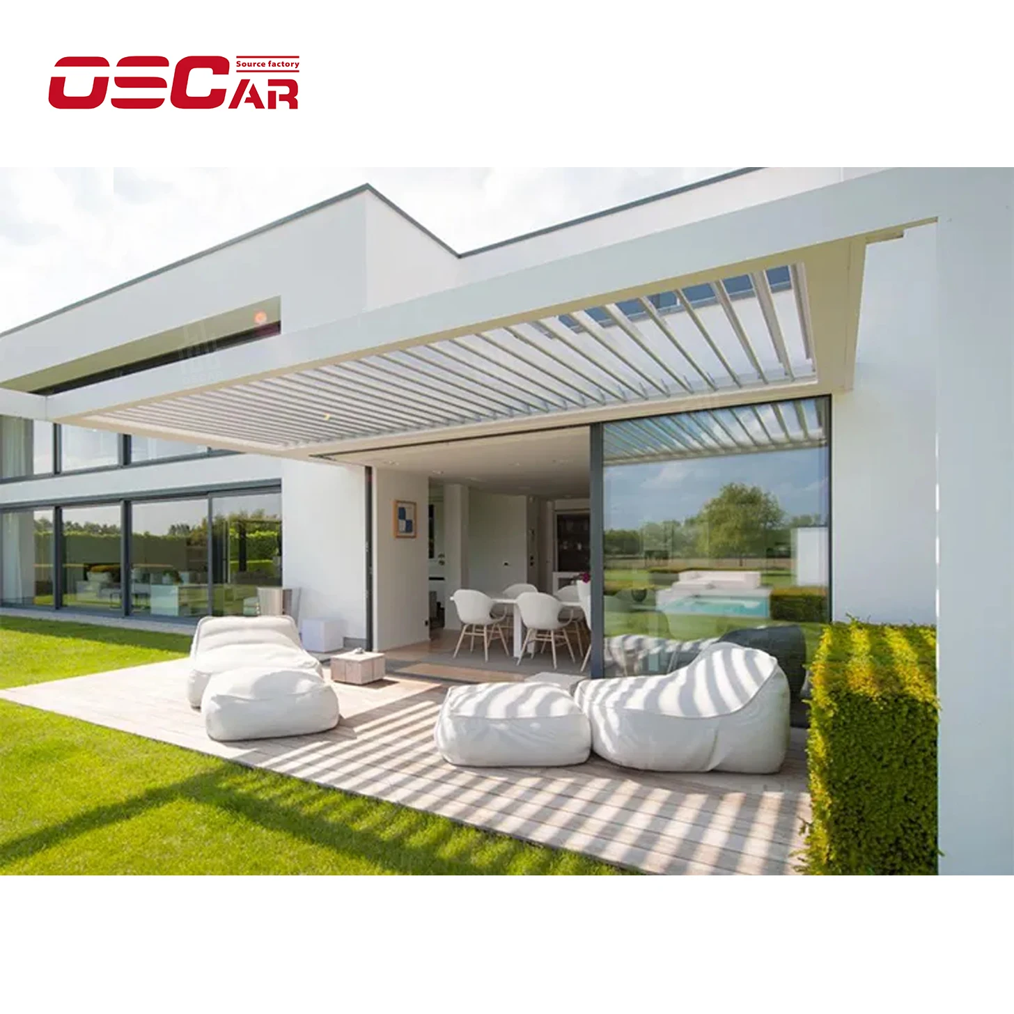 Decking Cover Pergola Tenda Gazebo Cover for Winter Aluminum Louvered Pergola