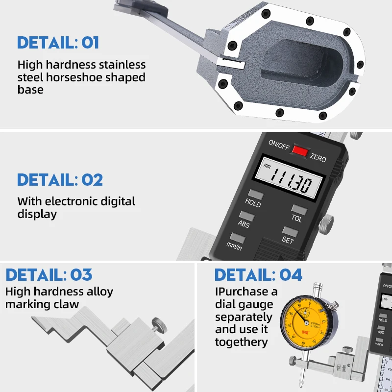 High precision 0.01mm measure stainless steel height gauge calipers stainless steel vernier calipers electronic digital caliper