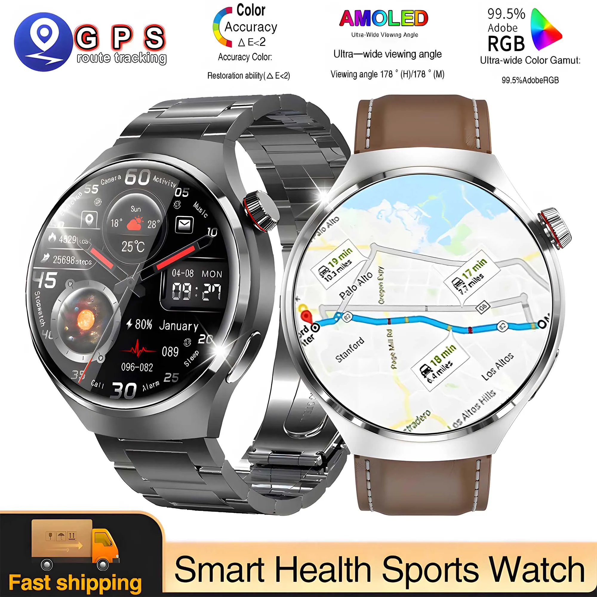 

2024 New Original for Huawei Watch 4 Pro Smart Watch Man GPS Sports Tracking Heart Rate Blood Pressure Waterproof Fitness Watchs