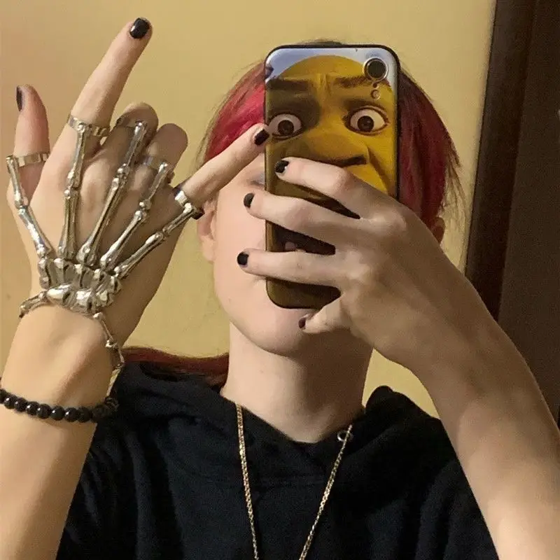 هالوين الظلام الهيكل العظمي شبح مخلب سوار فاسق المتخصصة تصميم نمط هيكل عظمي سوار أنثى شخصية قفازات الهيكل الخارجي