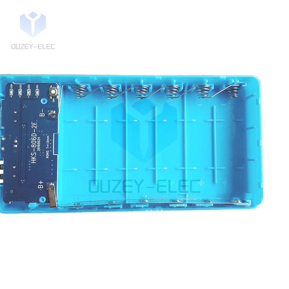 DIY Power Bank Outer Case Solderless 18650 Battery Charger Box 2 USB Output Ports with LCD Display For 6x18650 Li-ion Batteries