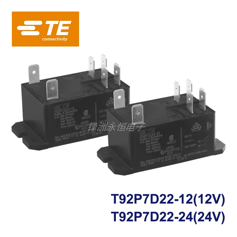1Pcs TE TYCO Power Relay T92P7D22-12 T92P7D22-24 12VDC 24VDC 30A 250VAC 6PIN General Purpose Relay DPST-NO (2 Form A) 12VDC