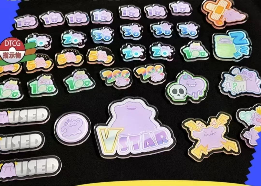 Pokemon Match คะแนนความเสียหายเคาน์เตอร์ความเสียหายตัวบ่งชี้ใช้บอร์ด Vstar Borad บทบาทเล่นเกม Ditto ของขวัญของเล่นเบอร์ 67