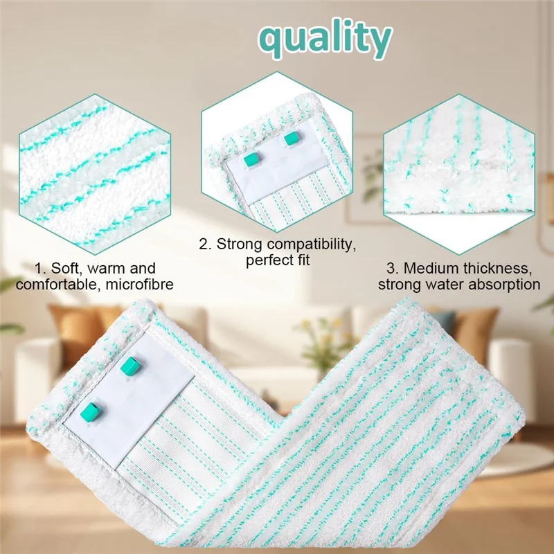 

B64B-Floor Wiper Accessories,Replacement Cover 3PCS For Leifheit Mop, Microfiber Cloth Floor Wiping