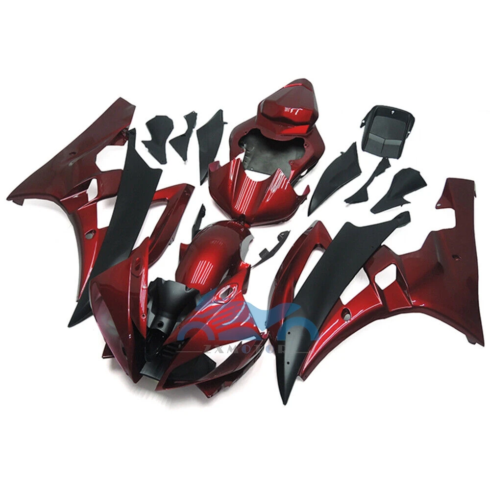 Glossy Red Black Fairings Kits for YAMAHA YZF R6 2006 2007  ABS Superior Motorcycle Injection fairing  yzf r6 06 07