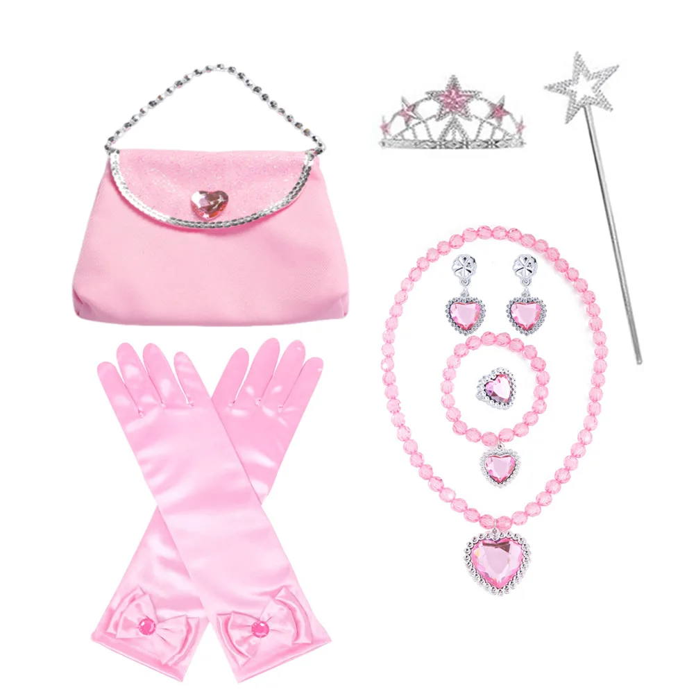 เด็กเครื่องแต่งกายอุปกรณ์เสริมเจ้าหญิงมงกุฎสาวเจ้าหญิงมงกุฎกระเป๋าถุงมือของขวัญวันเกิดสําหรับสาว Dream Princess อุปกรณ์เสริม