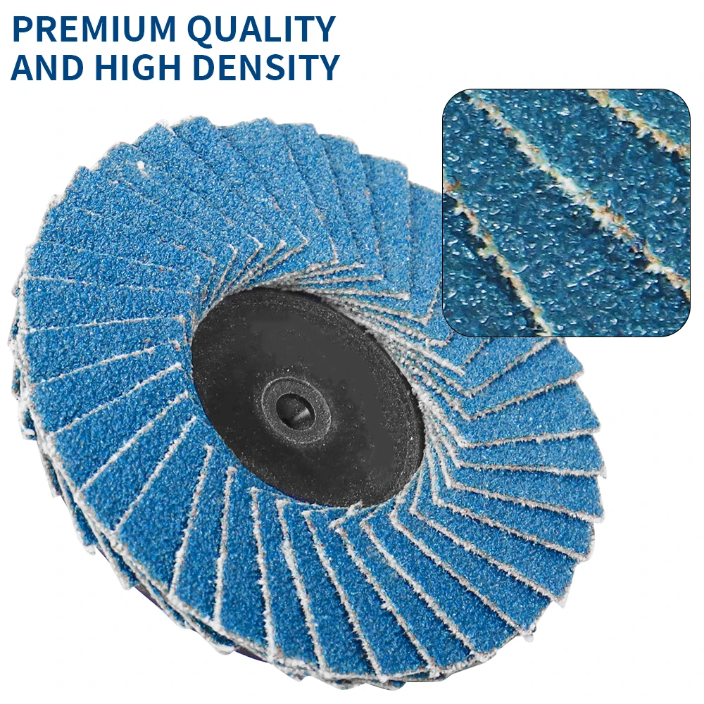 10pcs 2inch 50mm Zirconia Sanding Flap Disc Roll Lock Quick Change Discs 40/60/80/120 Grit Abrasive Tool with 1/4\