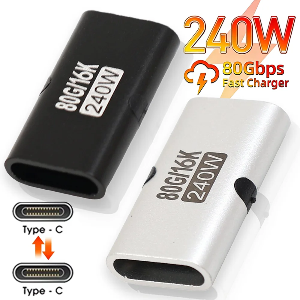 

10-1pcs 240W PD USB C Female To Female Adapter 80Gbps High-Speed 16K 60Hz Video for MacBook Pro Air IPad Type-C HUB Converter