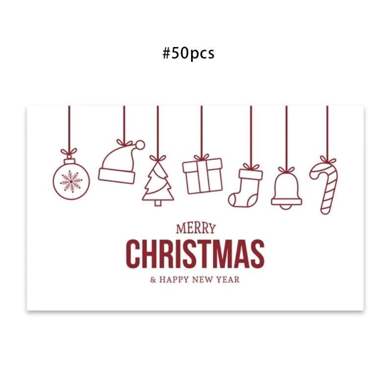 Christmas Holiday Greeting Card for Personalized Packaging Xmas Gift 50Pack Dropsale