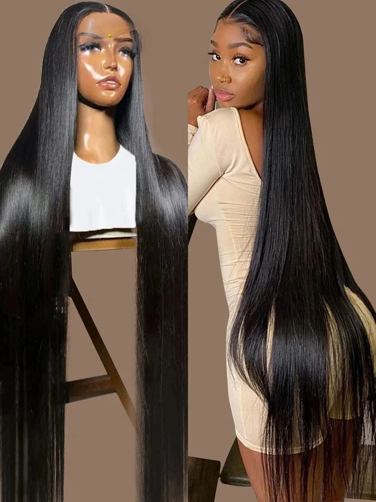 Bone Straight 13x6 Lace Frontal Wigs 100% Human Hair Remy Brazilian 180 Density 360 Full Lace Human Hair Wig Pre Plucked On Sale