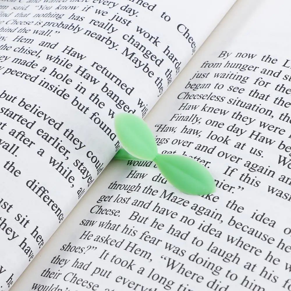 Silicone Creative Bookmarks para Bookworm, Little Leaves, Grass Buds, Sprout, Green