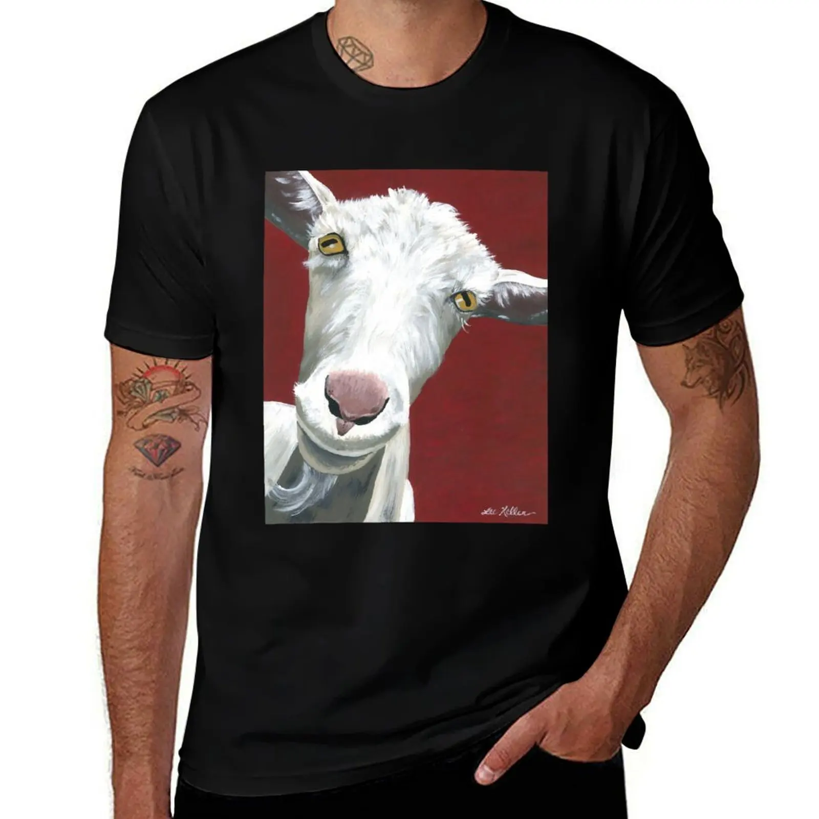 

Alfred II Goat Art T-Shirt anime stuff graphic tee shirt plus sizes topping oversized t shirts for men