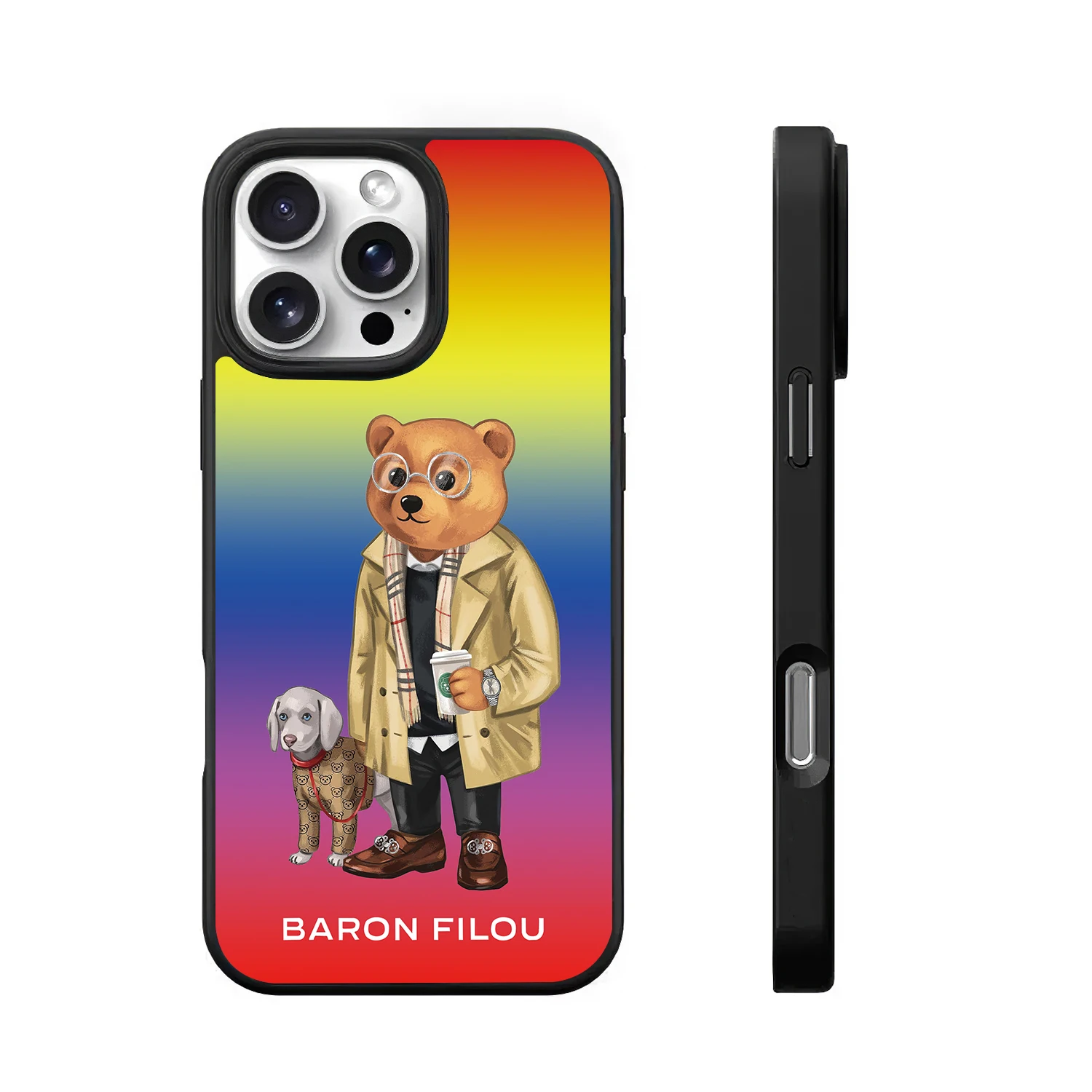 BARON FILOU bear phone case for iphone 16 15 14 13 12 11 pro max plus cover cute pet dog funda sport tide rainbow cases carcasa