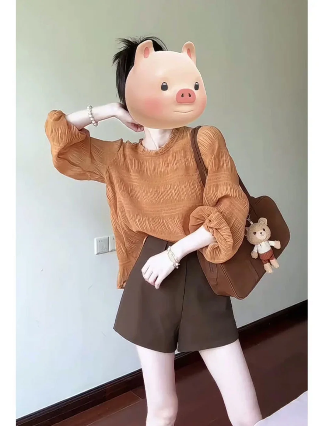 

Early Autumn Casual Lantern Sve Women's Two-Piece Set Faionable Maturi Reduction ort Pants Long Sve Top