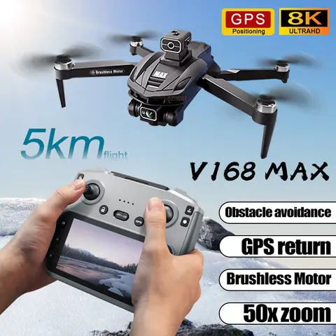 V168 MAX PRO Drönare GPS Automatisk Retur 8K Professionell Med HD-Kamera 5G WIFI FPV Borstlös RC Quadcopter Hinderundvikande 10 best sales v168 - №6