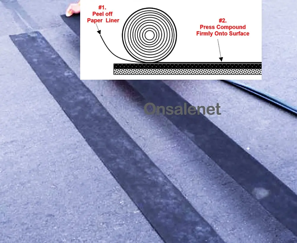 i-Crack 65Ft X 3In Asphalt Tarmac Joint Crack Sealer Fabric Self-Adhesive Patch Bitumen Premium Tape, Parking Lot, Roof, All