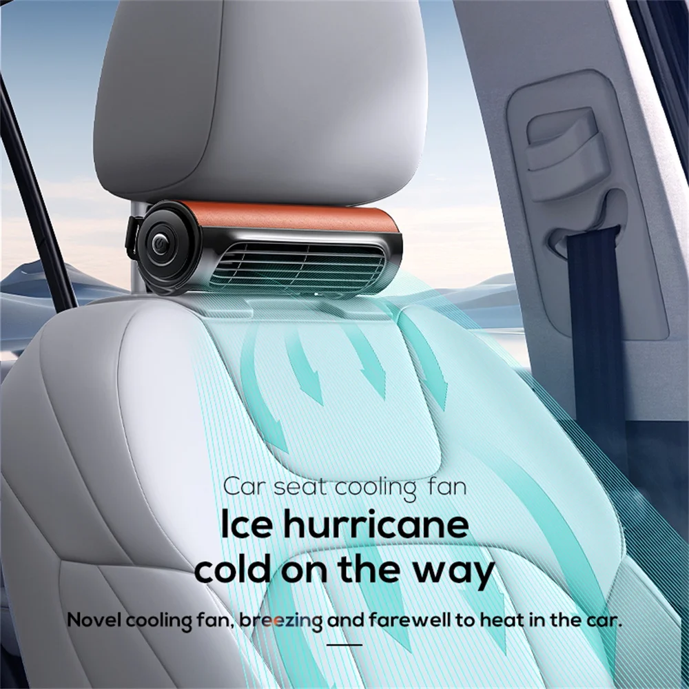 

Car Seat Fan Backseat Cooling Fan Front Rear Seat Headrest Cooling Air Fan USB Powered Adjustable Strap Car Interior decor Fan