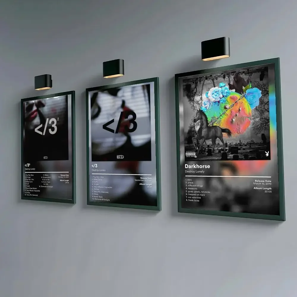 Singer D-Destroy Lonely Album Poster Waterproof Peel & Stick Wall Sticker Self Adhesive Art Decor For Living Room Bedroom