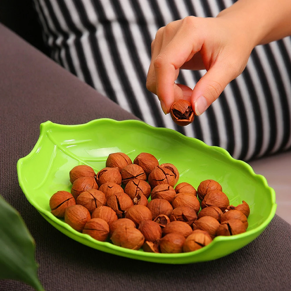 

15Pcs Green Leaf Style Plastic Trays Multi Function Household Snack Plates for Candy Chocolates Biscuits Dry Fruit Buffet