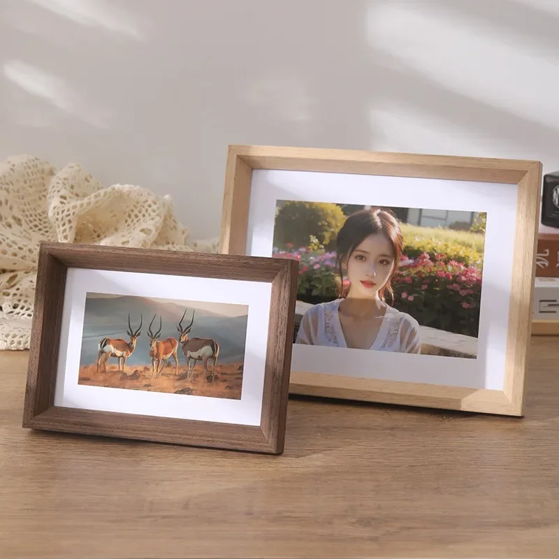 Wooden Picture Frame For Walls 10X15 15X20 20X25 A4 Vintage Photo Frame Stand For Pictures Photo Decor Commemorative Gift