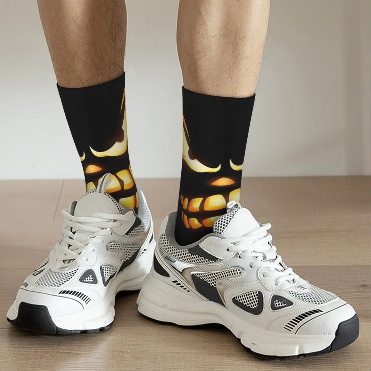 Monster Face Unisex Socks, Happy Socks, Meias de impressão 3D, Crazy Sock, Street Style, Crazy