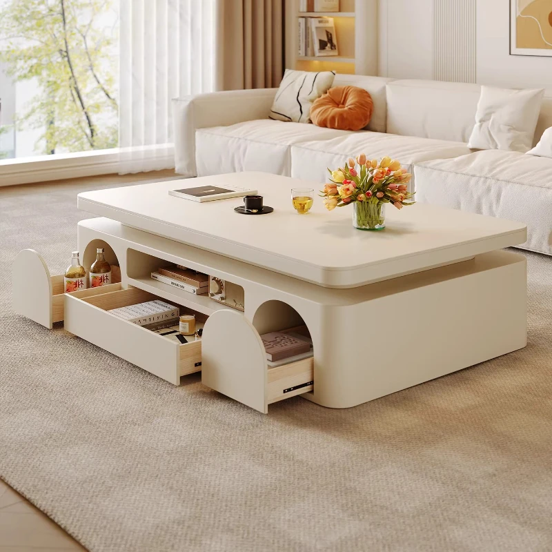 xx- Living Room Coffee Table White Rectangle Premium Unique Coffee Table Magazine Storage Tavolino Da Salotto Home Furniture*