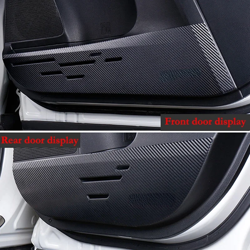 ZD 1Set/4pcs For Toyota Rav4 2014 2015 2016 Accessories Car door protection film Carbon fiber anti-kick pads Car-styling Sticker