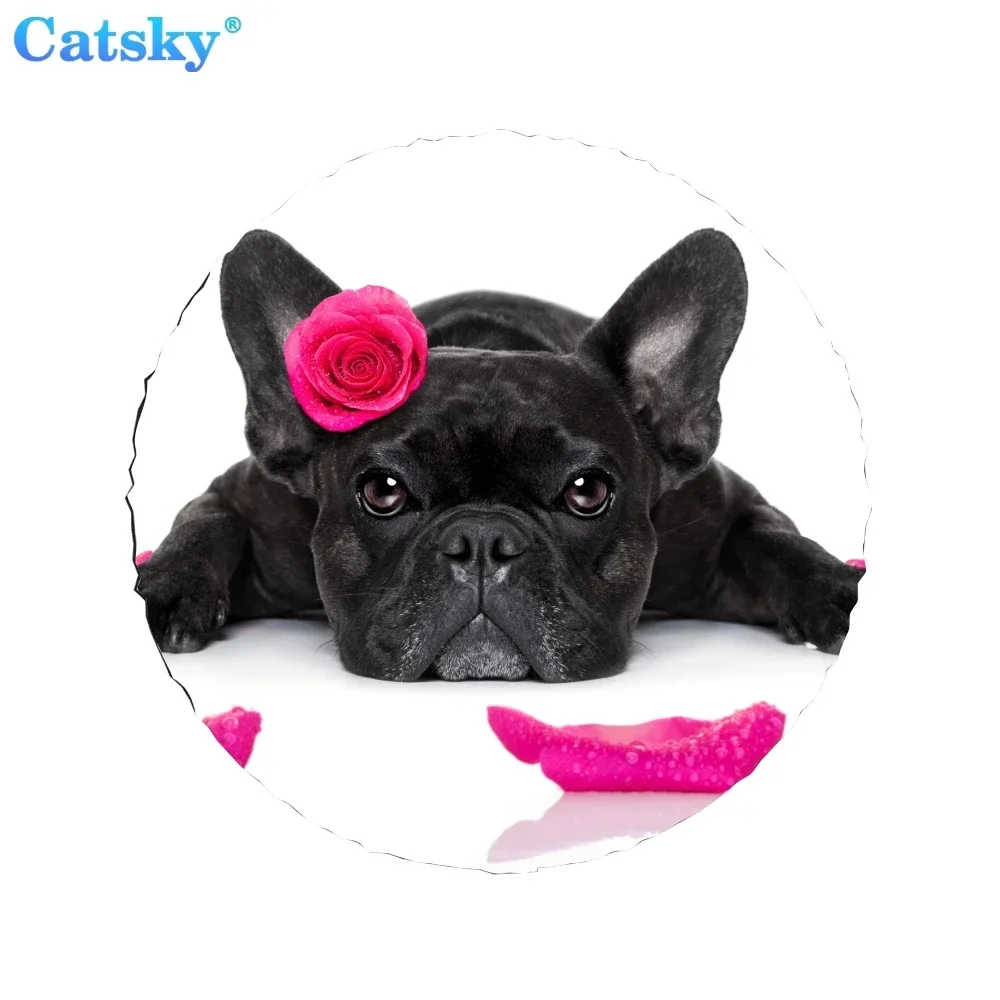 Animal French Bulldog Printed Spare Tire Cover Waterproof Tire Wheel Protector for Car Truck SUV Camper Trailer Rv 14"-17"