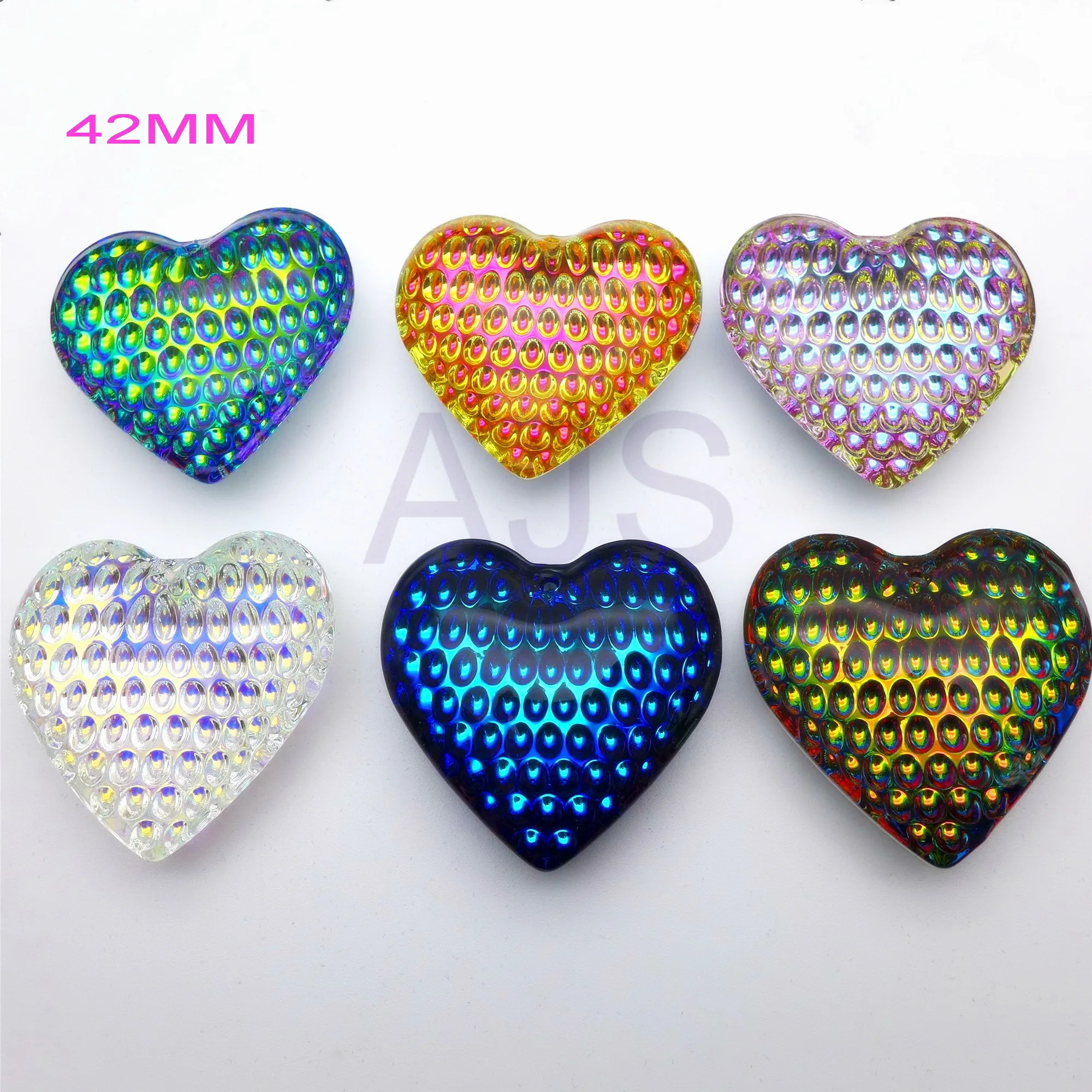 

6pcs 42MM Crystal Chandeliers Love Hearts Suncatcher Lamp Lighting Hanging Pendants Jewelry Prism Gifts Chains AB Free Shipping