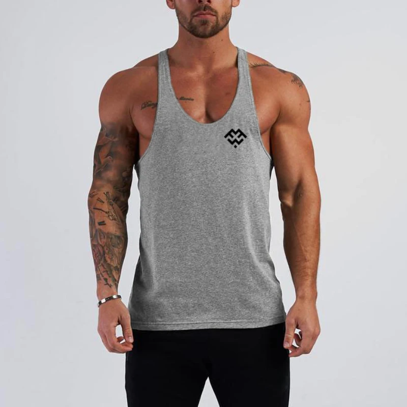 MACHINEFITNESS Cotton Sports Breathable Training Sleeveless Undershirt Muscle Man Running Vest Slim Elastic Fitness Clothes