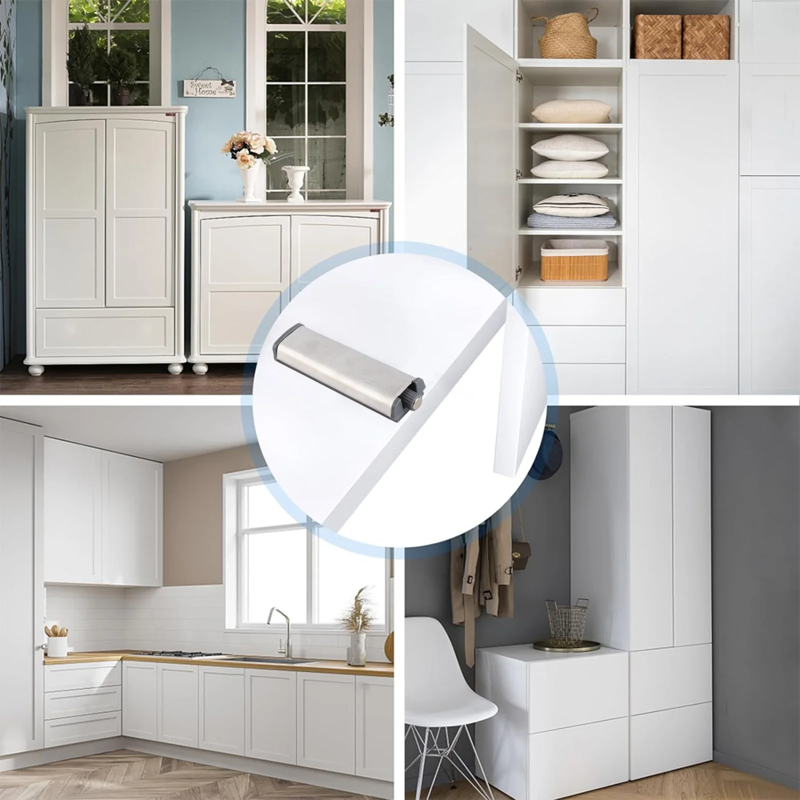 Push Open Drawer Hardware Push to Open Door Catch Magnetic Spring Push Latches for Cabinet Kitchen Closet