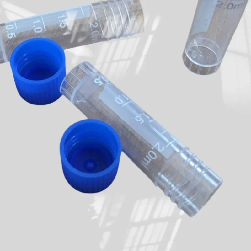 10PCS Laboratory Chemical Plastic Test Tube Vial Sealing Cap Packaging Container Office School Chemicals 2ML Laboratory