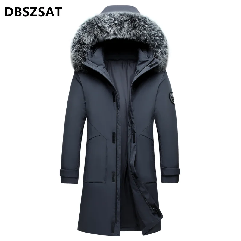 2027 XK Winter Jackets Hooded Casual Long Down Jackets Thicker Warm Parkas New Male Outwear Winter Coats Slim Jackets Size 4XL