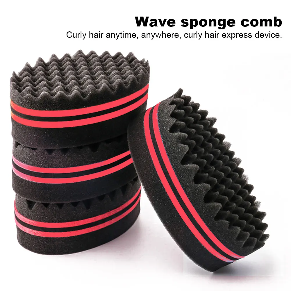 Oval Sponge Hair Brush Double Sided Twist Hair Sponge Brush Barber Curl Sponge Brushes for Natural Afro Coil Wave