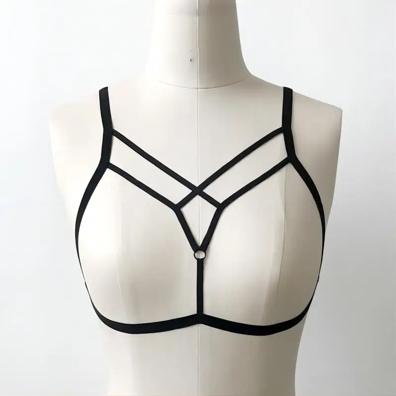 Sexy Adjustable SM Harnes Bare Chest Bondage Bandage Hollow Out  Women Halter Brassiere Sans Bretelle Porn Underwear Lingerie