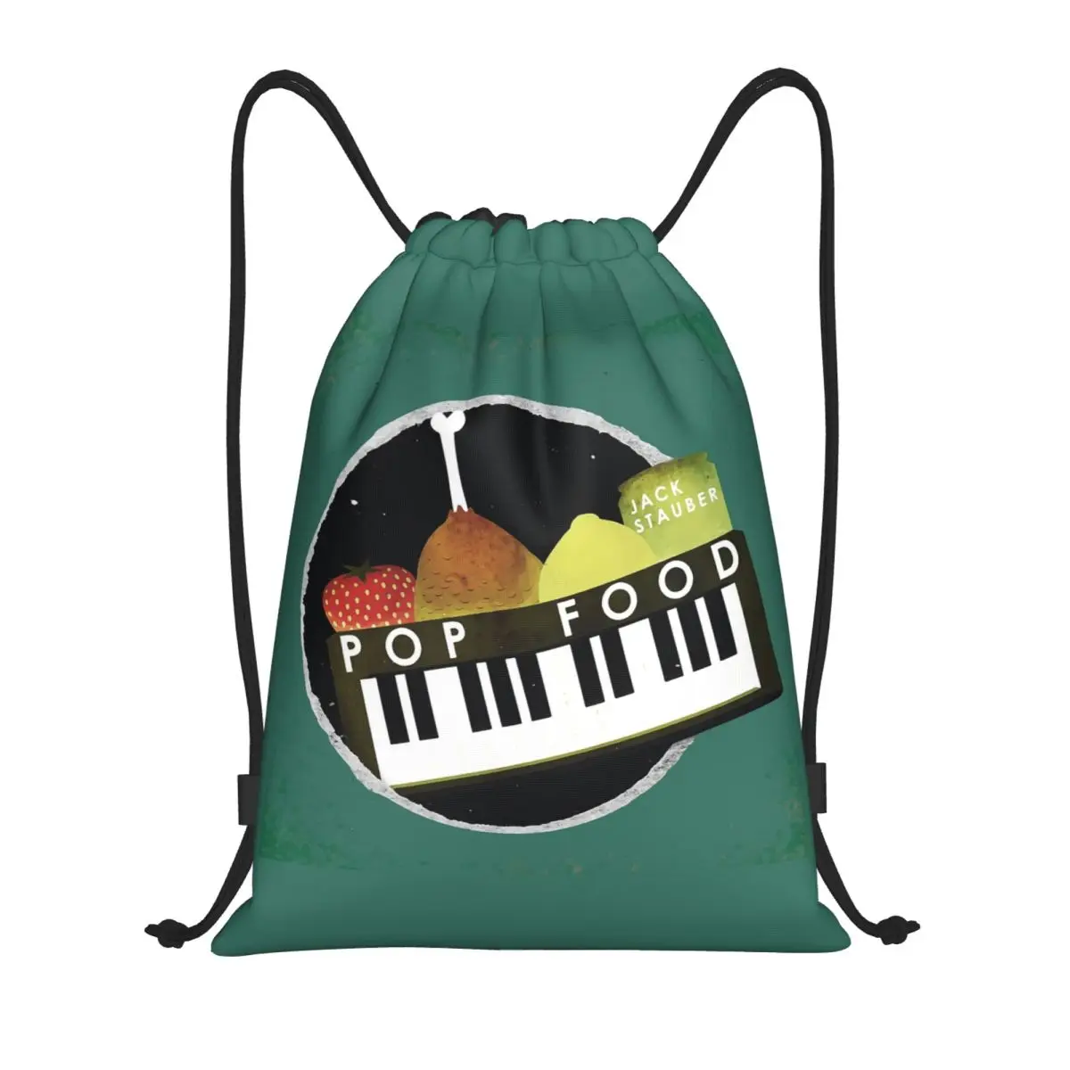 

Jack Stauber Pop Food Album Cover Backpacks Casual Drawstring Bags Sports Bag Book Bags for Travel Students