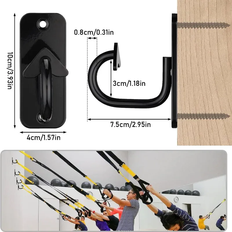 Workout Wall Mount Anchors Heavy Duty Resistance Band Wall Anchor Home Gym Exercise Strap Anchors for Strength Training Yoga