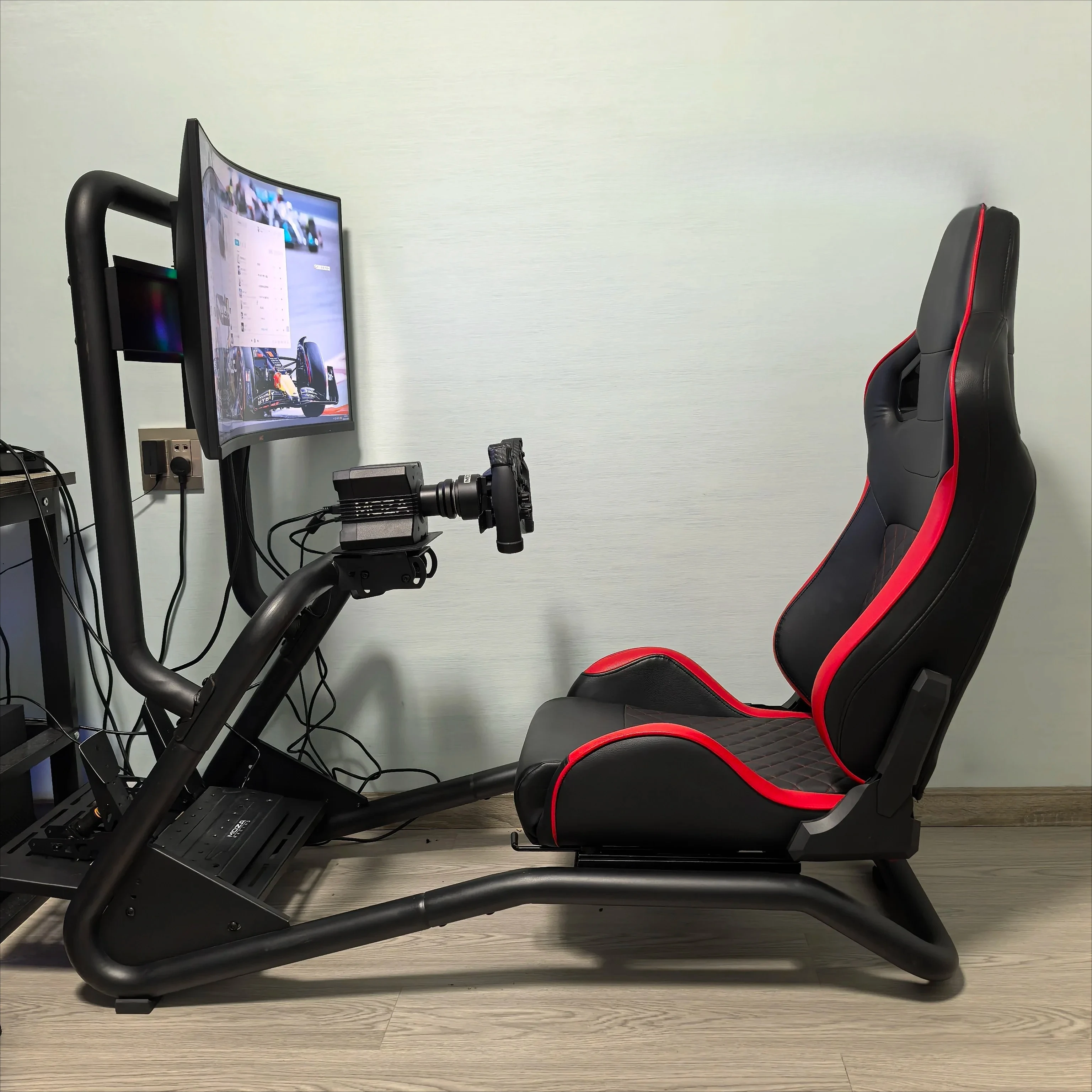 Racing Emulator Seat Steering Wheel Fixing Bracket With Monitor Bracket
